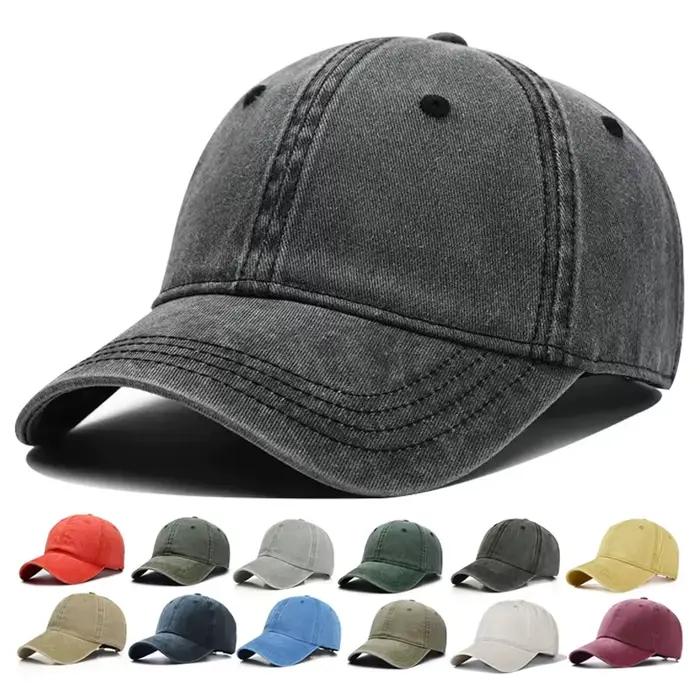 Casquette de baseball en jean délavé pour homme et femme
