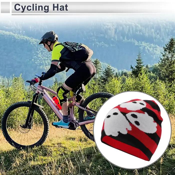 X Autohaux chapeau de cyclisme chaud confortable blanc cinq motifs rouge noir 7.87 "x 8.66" 1 pièce