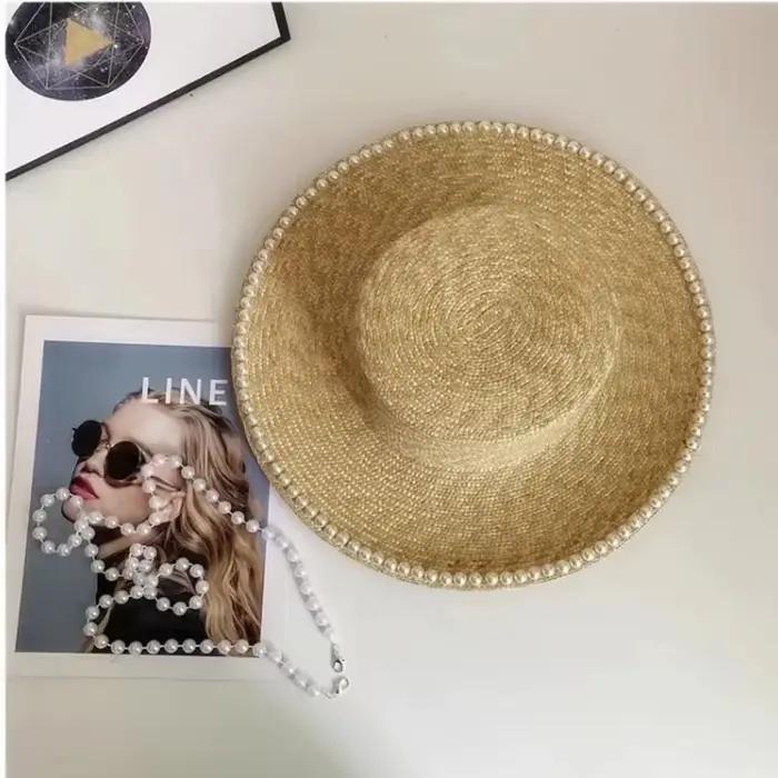 Chapeau de soleil en paille de blé pour femmes