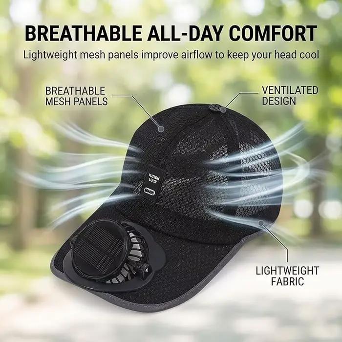 Chapeau solaire avec ventilateur pour hommes et femmes
