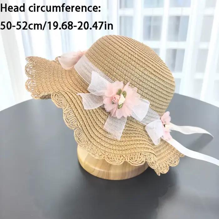 Chapeau de paille 2 pièces pour filles