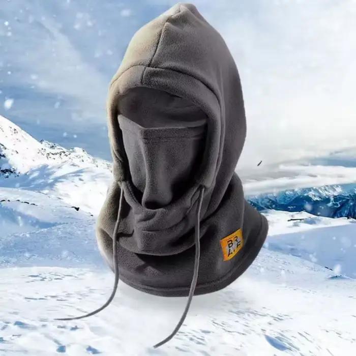 Chapeau chaud d'hiver avec masque et cache-cou 3 en 1 cagoule coupe-vent pour femmes et hommes polyvalent pour le sport et les activités hivernales