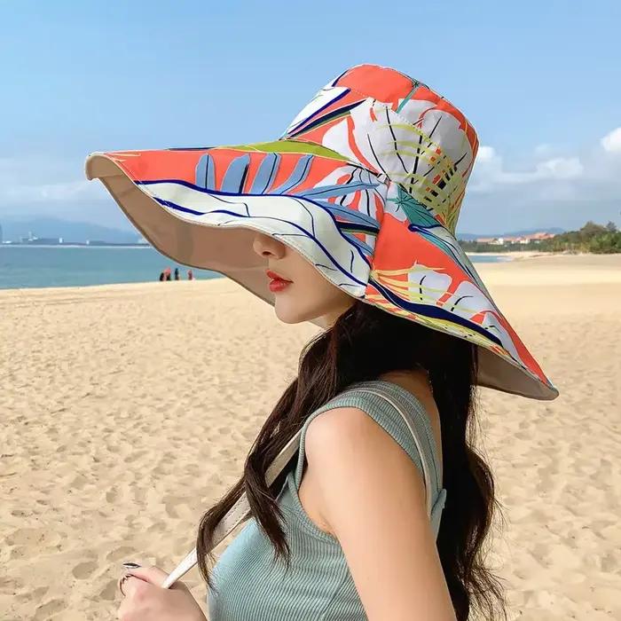 Chapeau d'été pour femme à large bord de 18 cm