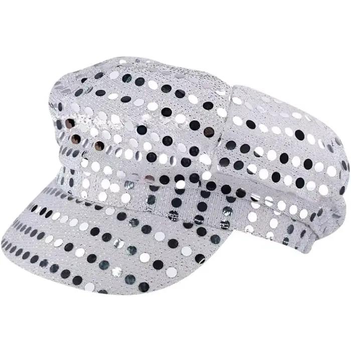 Chapeau à paillettes scintillantes pour femmes occasions spéciales soirées dansantes anniversaires mascarades Carnaval Halloween rétro élégant discothèque