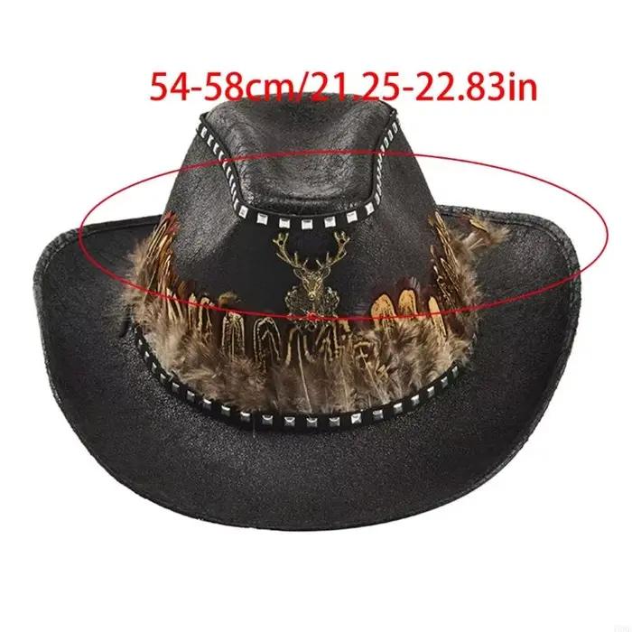 Chapeau gothique élégant décoré plumes
