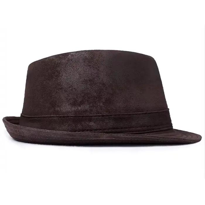 Chapeau formel en cuir véritable pour homme