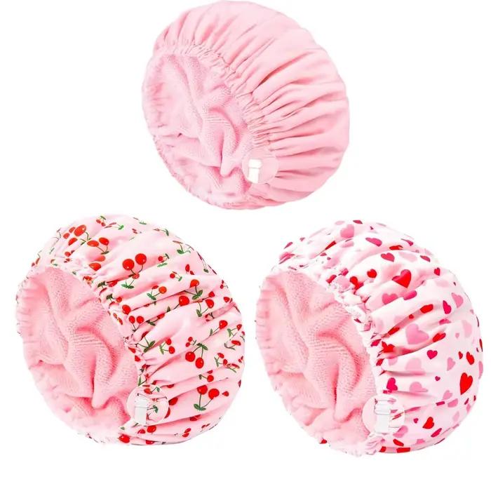 Bonnet de douche imperméable 3 en 1 pour femmes