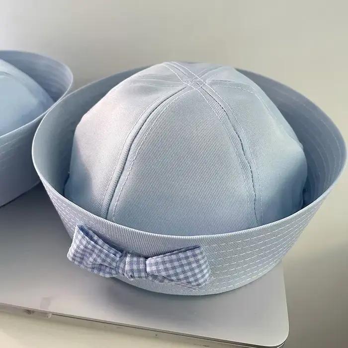 Japonais mignon marin chapeau arc bleu bord