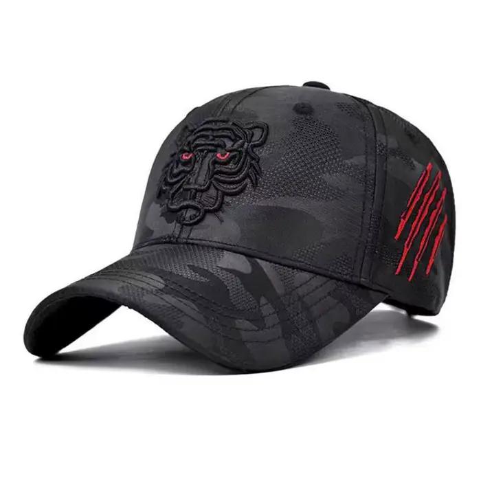 Casquette de baseball brodée tête de tigre pour hommes et femmes