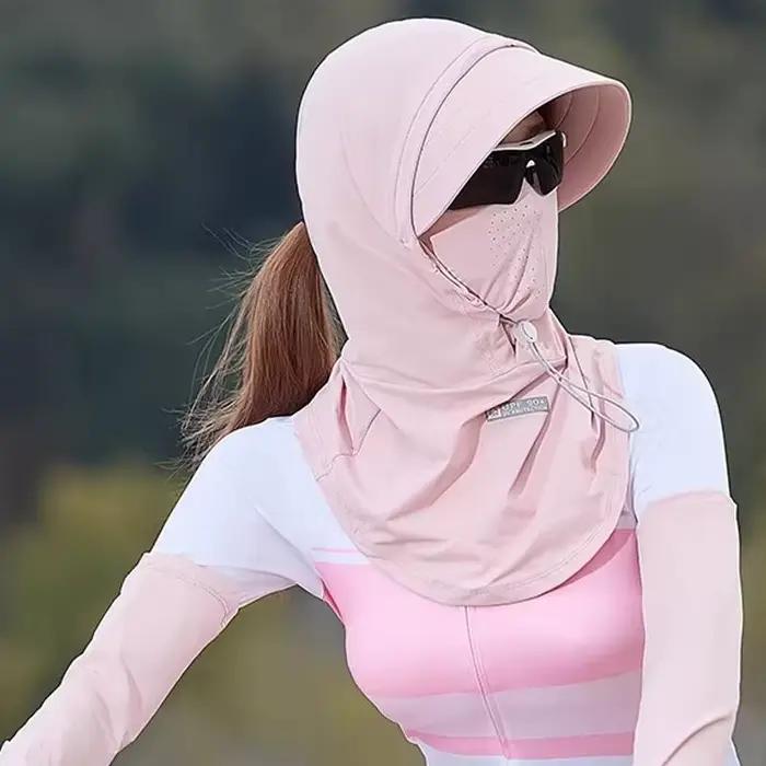 Chapeau de soleil intégral de protection solaire UV pour femme, avec protection du cou, pour activités de plein air et cyclisme