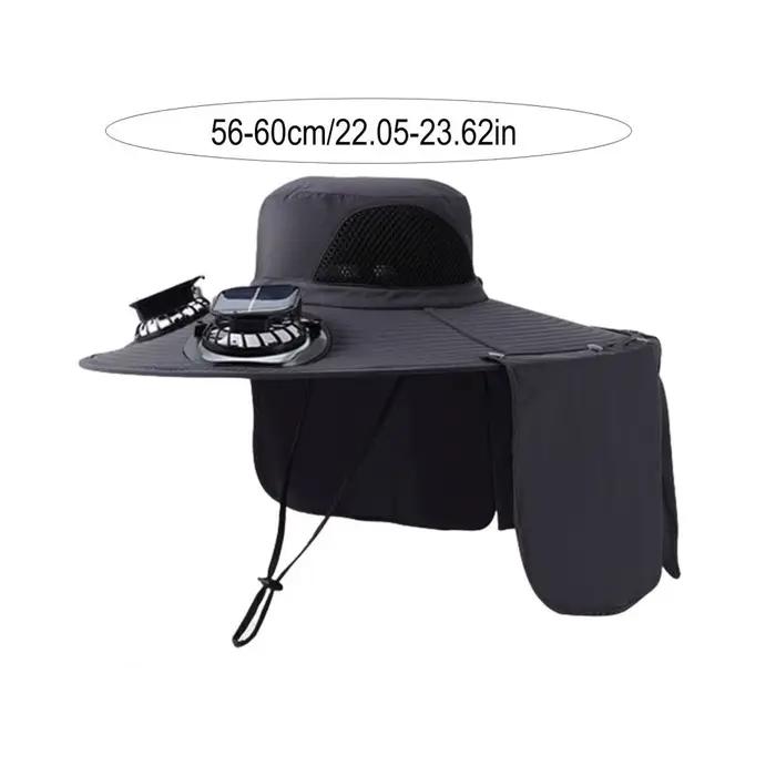 Chapeau solaire avec ventilateur et protection UV