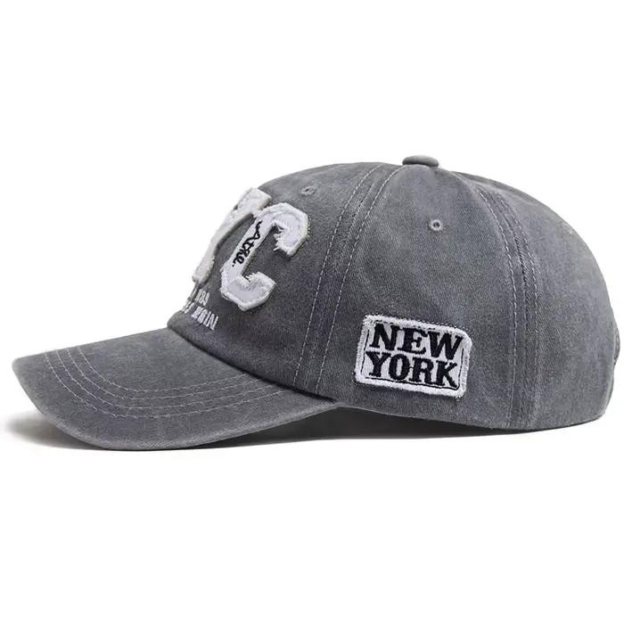 Casquette de baseball vintage en coton lavé pour homme