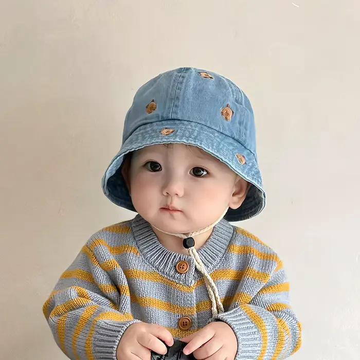 Chapeau de pêcheur/seau en Denim vieilli pour enfants filles