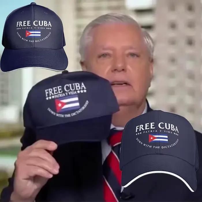 Nouvelle Arrivée Casquette de golf unisexe ajustable Lindsey Graham Free Cuba Make