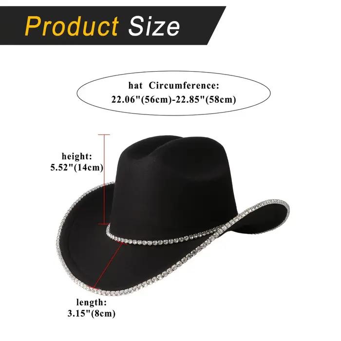 Chapeau de cowboy élégant et simple orné de strass