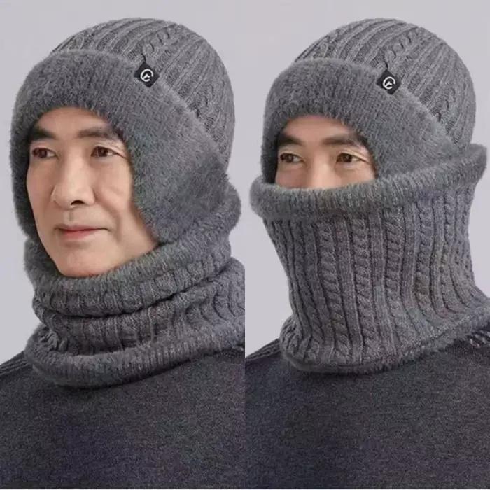 Protection par temps froid pour personnes âgées ; Bonnet tricoté d'extérieur tendance pour hommes ; Casquette