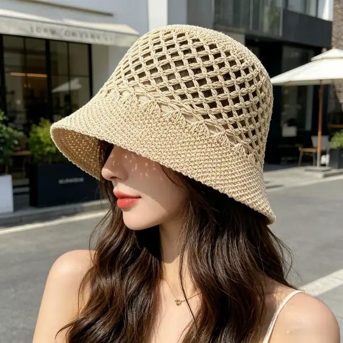 Chapeau d'été ajouré en maille pour femme