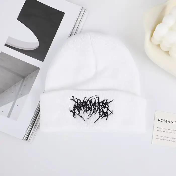 Chapeau tricoté brodé personnalisé pour homme, style streetwear hip-hop