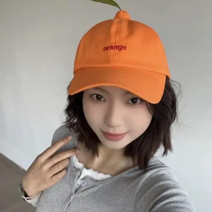Casquette de baseball décontractée en coton orange