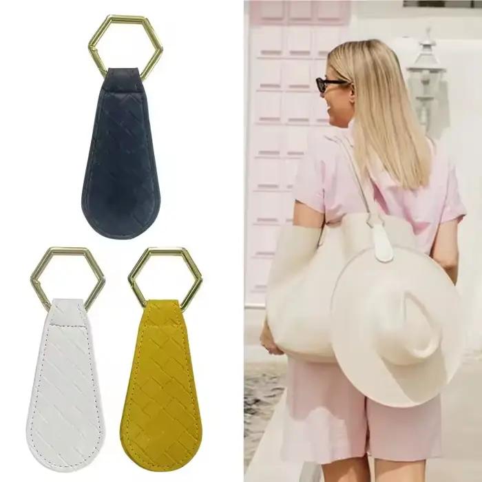 Clip de chapeau multifonctionnel en cuir pour sacs, clips de maintien de chapeau, porte-chapeau pour voyage et organisation à la maison