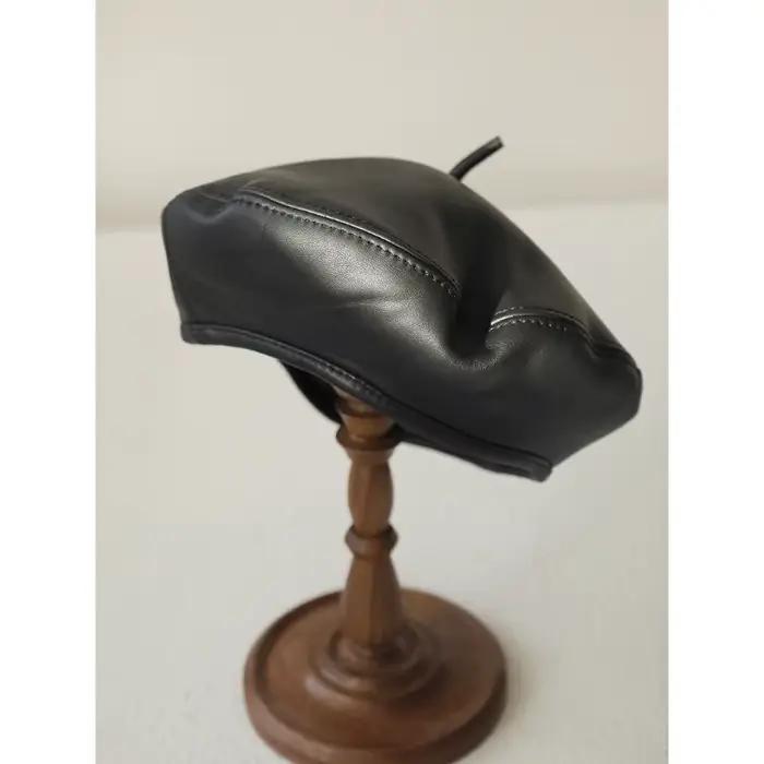Béret rétro français en cuir véritable pour femmes, chapeau chic, casquette citrouille, accessoire élégant pour les femmes, béret sport, béret pour les quatre saisons, béret pour femmes, béret unisexe, béret de haute qualité, béret en cuir, béret rétro, béret pour dames, béret pour femmes élégantes
