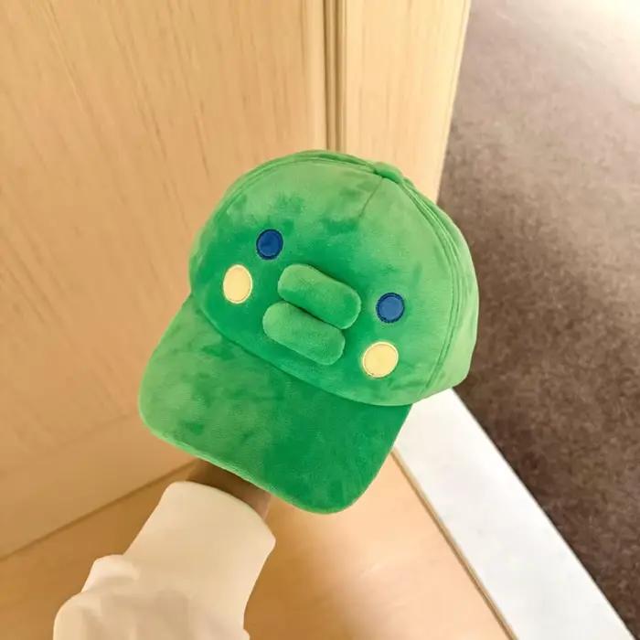 Casquette de baseball verte Tamagotchi Kuchipatchi mignonne à large bord pour femme