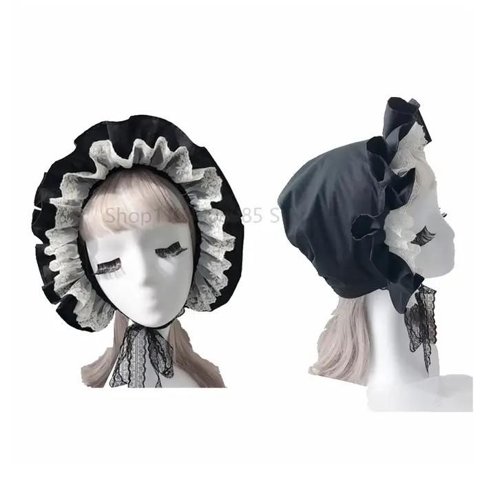 Bonnet à volants Lolita pour femmes et filles