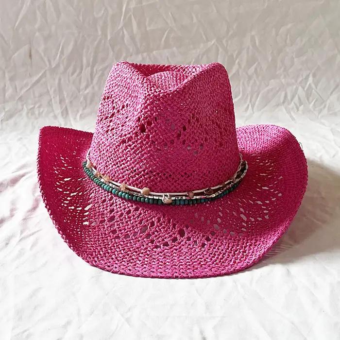 Chapeau de cow-girl en paille creuse