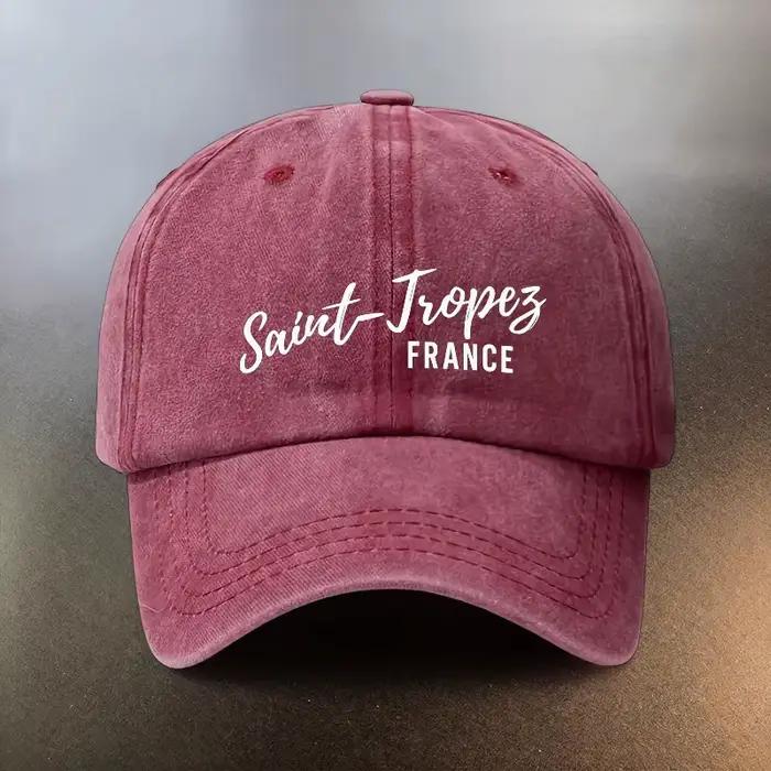 Casquette St. Tropez à imprimé français délavé