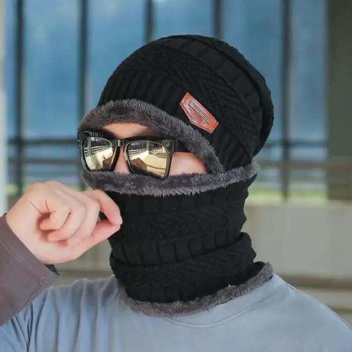 COKK – Bonnet d'hiver en laine épaisse pour homme et femme