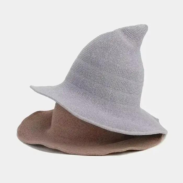 Chapeau de sorcière en laine tricoté pour fêtes halloween adultes occasions spéciales grande événement noël occasions costumées