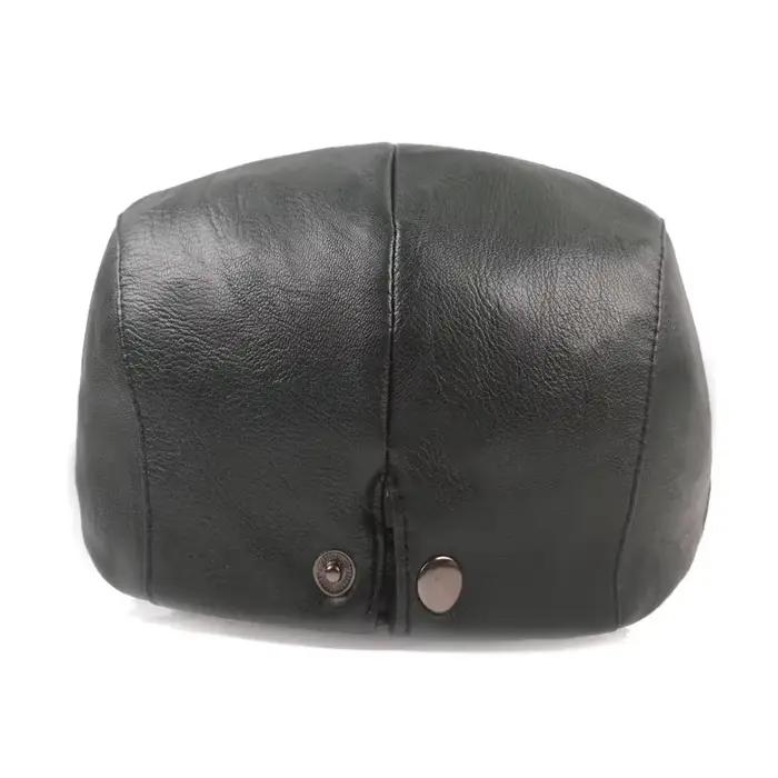 Béret élégant en cuir PU pour hommes et femmes