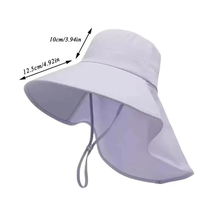 Chapeau de soleil pour femmes avec rabat de cou UPF 50 + protection UV randonnée plage châle casquette