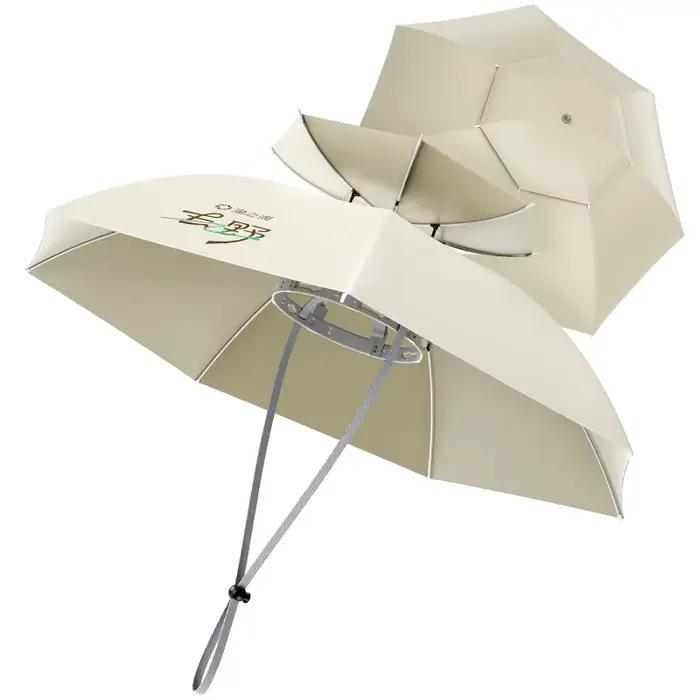 Chapeau parapluie respirant pour femmes, protection solaire mains libres, polyester solide, bleu ciel, gris foncé, lavande, vert armée