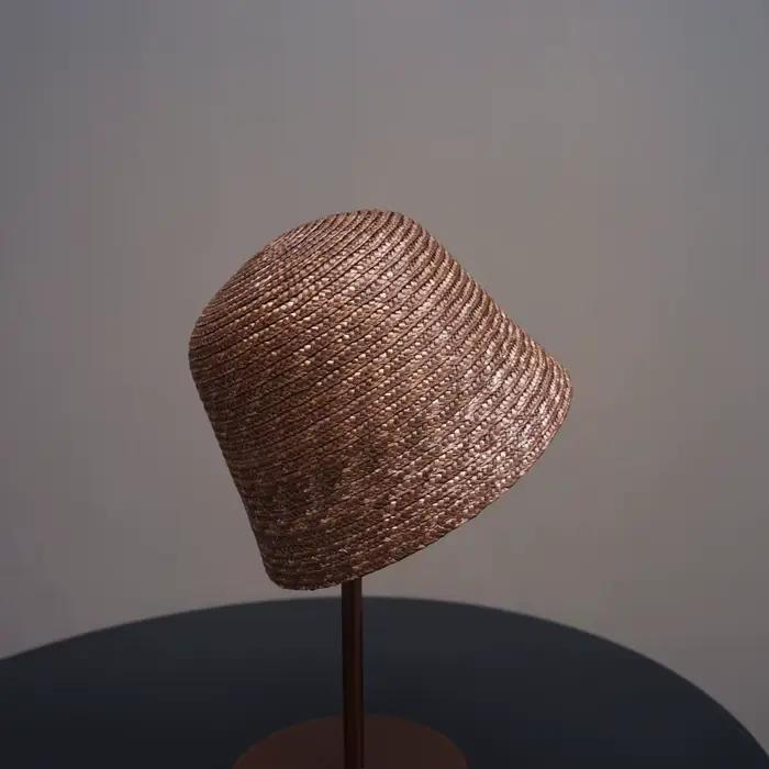 Chapeau seau en paille fait à la main pour femmes