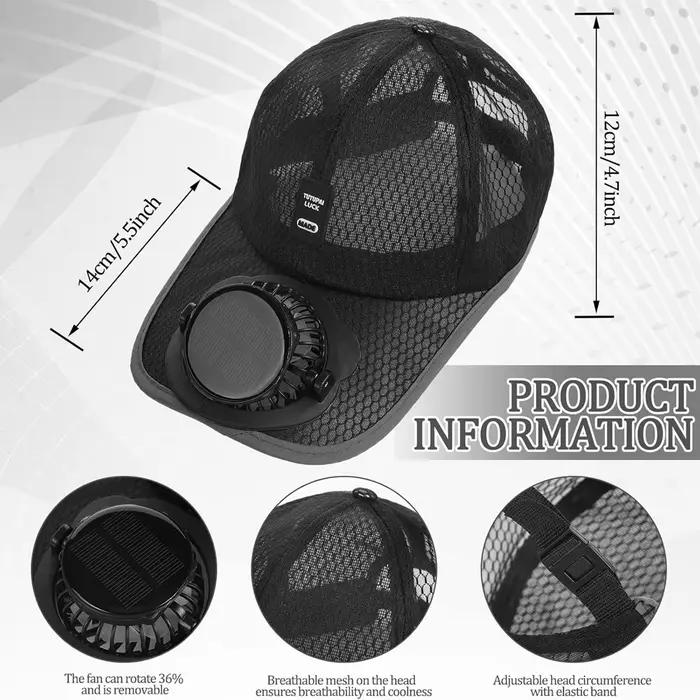 Casquette solaire rechargeable ventilateur polyester pour hommes activités plein air occaions spéciales