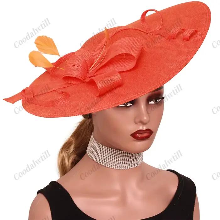 Camel Race Royal Fascinator Chapeau femmes chapellerie casquette mariée grand mariage casque église course