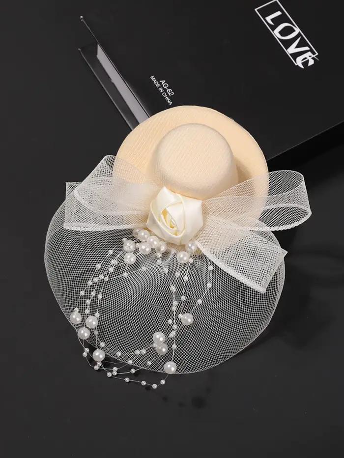 Chapeau haut-de-forme en maille Vintage pour femmes