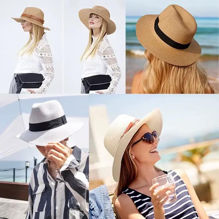 Chapeau de paille à large bord pour hommes et femmes