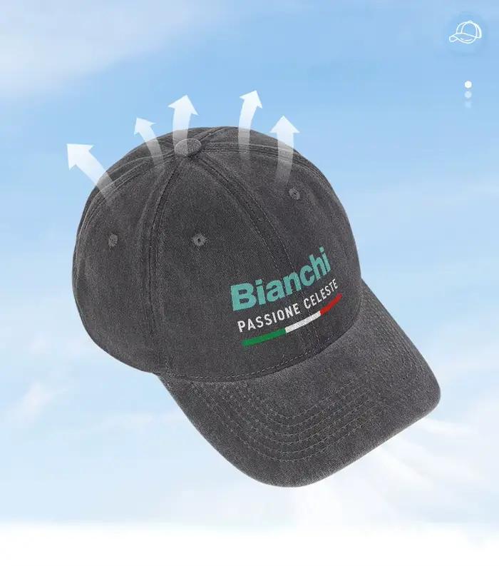 Casquette de baseball en toile lavée Bianchi Passione Celeste