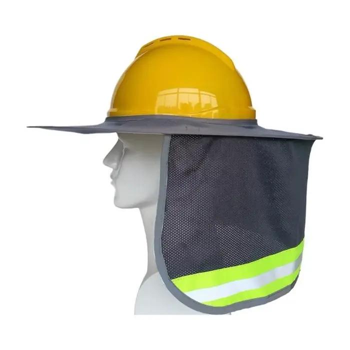 Chapeau de soleil protection solaire pour casques de sécurité bord large et bande réfléchissante adapté aux travaux extérieurs printemps été