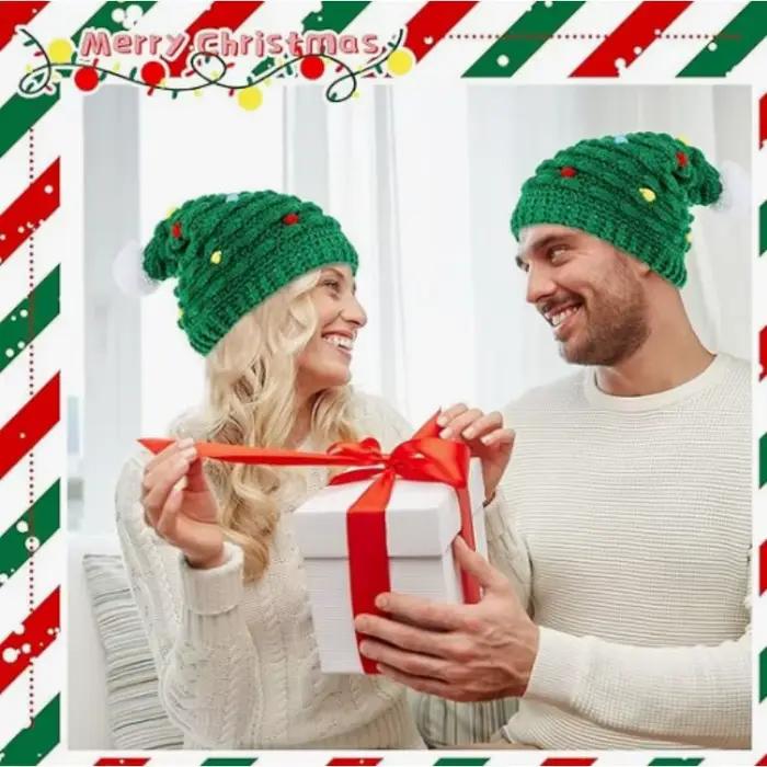 Chapeaux de Noël parent-enfant | Bonnets tricotés à la main pour adultes et enfants