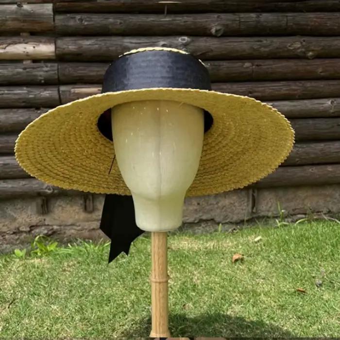 Nouveau chapeau de paille élégant français style Hepburn