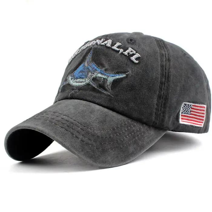 Casquette de baseball brodée requin très tendance pour hommes – Protection solaire unique et stylée