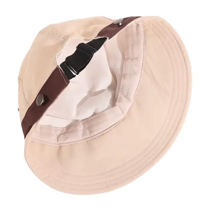 Chapeau de pêcheur décontracté à large bord chapeau de soleil respirant couleur unie pour extérieur plage avec crochet masque coupe vent canard style confort protection soleil