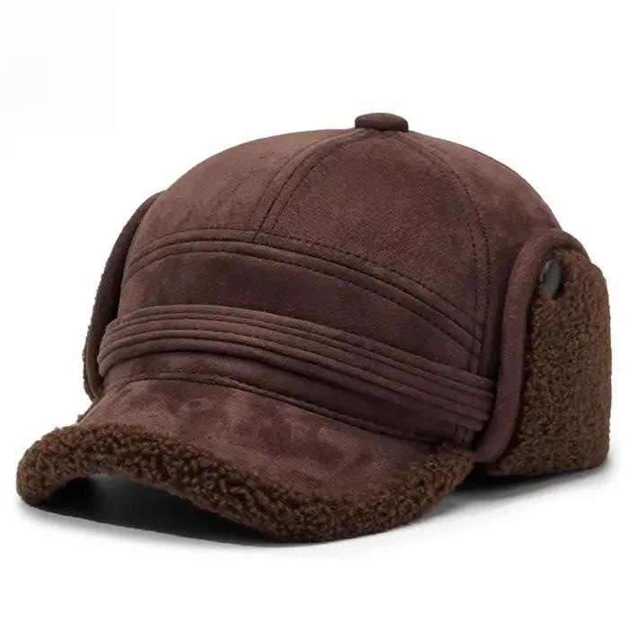 Casquette de baseball d'hiver épaisse en coton pour homme et femme, chapeau vintage réglable, look sportif, polyvalent pour printemps, été, automne et hiver