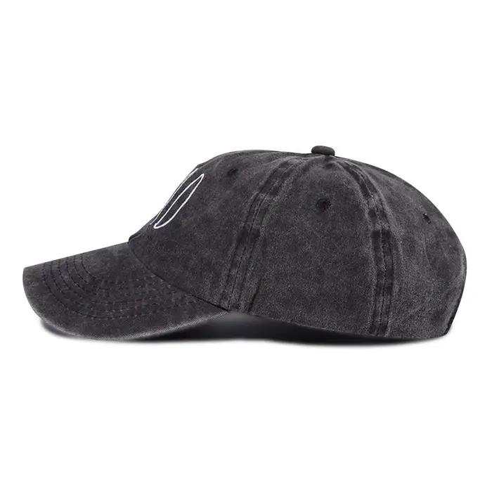 Casquette de baseball rétro en denim lavé avec lettres brodées pour homme et femme protection solaire occasions extérieures activités plein air