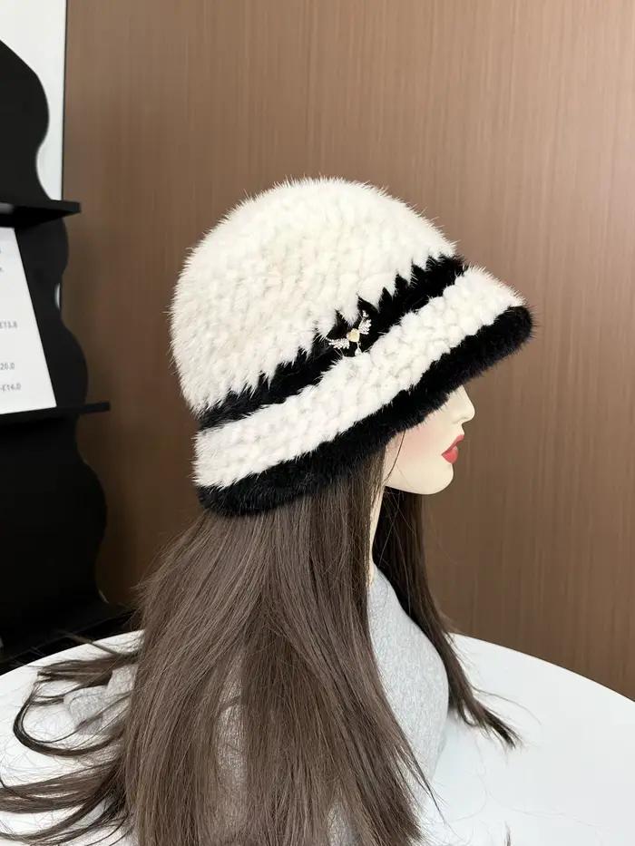 Chapeau en vraie fourrure de vison pour femme