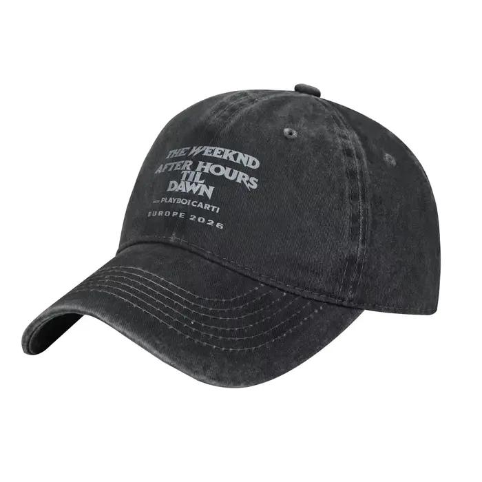 Casquette de baseball The Weeknd After Hours Til Dawn en jean vieilli délavé
