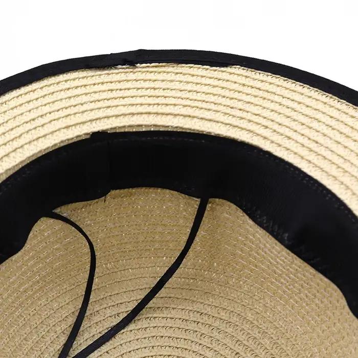 Chapeau de paille plat à bord de 7cm pour femme